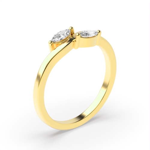 Buy Marquise 4 Prong Unique Two Stone Diamond Ring - Abelini