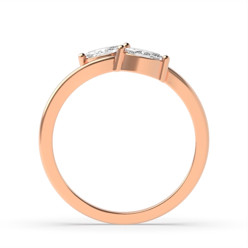 4 Prong Marquise Rose Gold Unique two Minimalist Engagement Rings