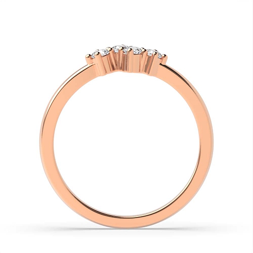 4 Prong Round Rose Gold Abstract Diamond Rings