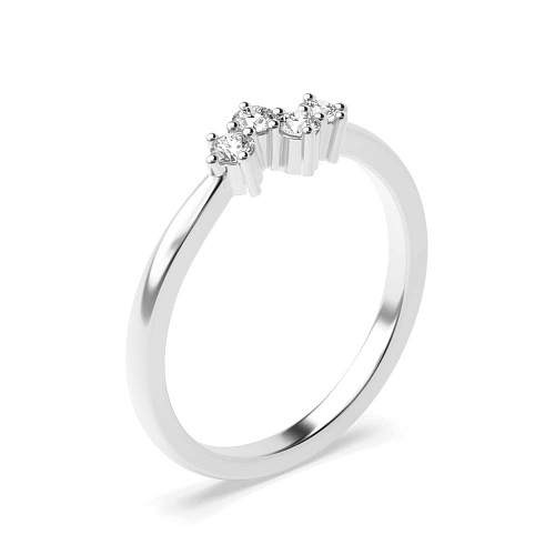 4 Prong Round Abstract Naturally Mined Diamond Rings