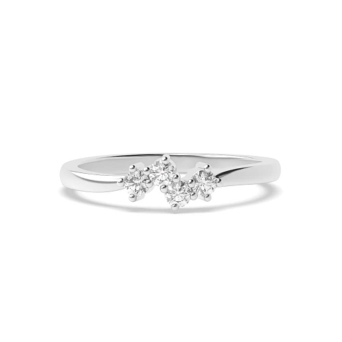4 Prong Round Abstract Naturally Mined Diamond Rings