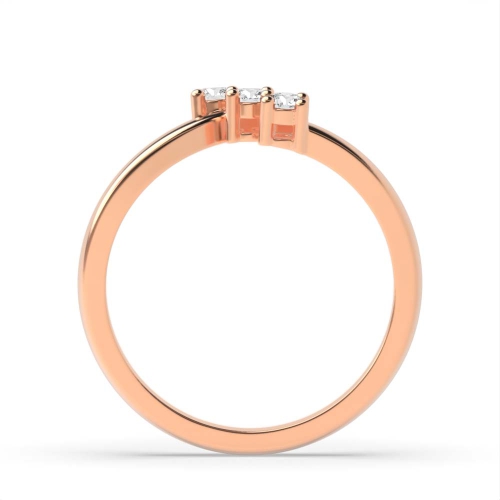 4 Prong Round Rose Gold twist shoulder Minimalist Engagement Rings