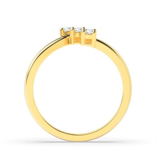 4 Prong Round Yellow Gold Minimalist twist shoulder Engagement Rings