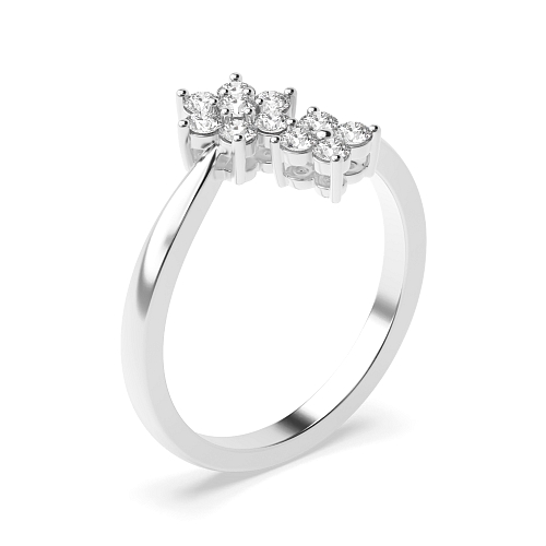 4 Prong Round Double Moissanite Engagement Rings