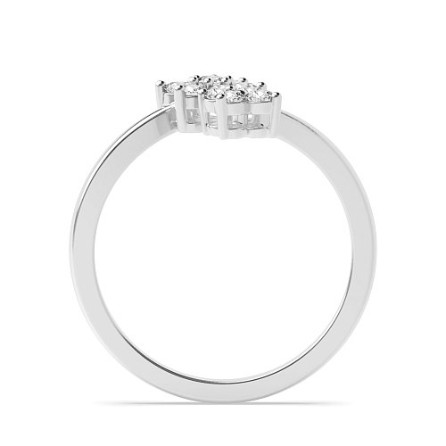 4 Prong Round Double Moissanite Engagement Rings