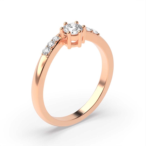 4 Prong Round Rose Gold Royal Minimalist Engagement Rings