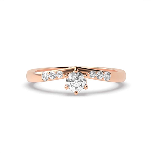 4 Prong Round Rose Gold Royal Minimalist Engagement Rings