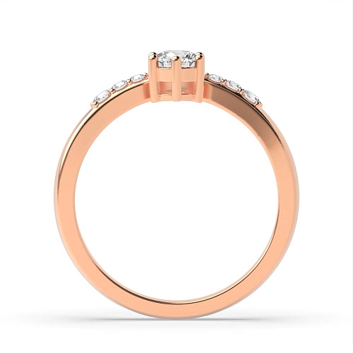 4 Prong Round Rose Gold Royal Minimalist Engagement Rings