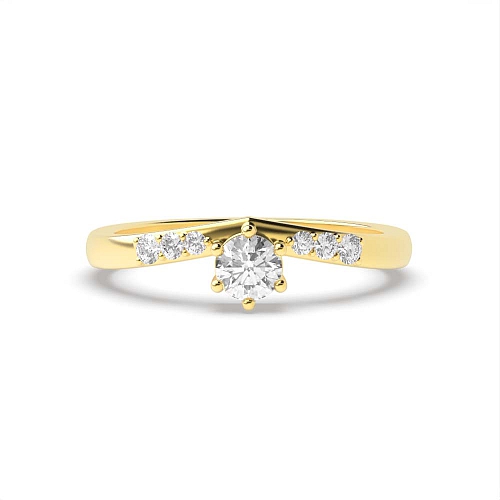 4 Prong Round Yellow Gold Royal Unique Engagement Rings