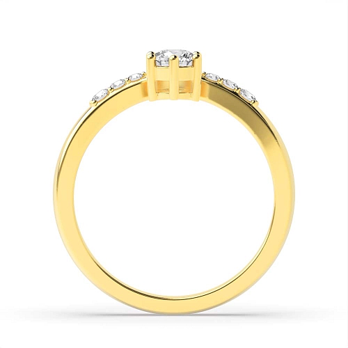 4 Prong Round Yellow Gold Royal Unique Engagement Rings