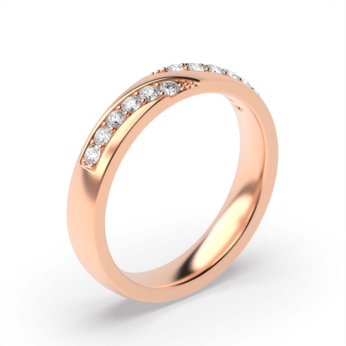 Pave Setting Round Rose Gold Stylish Eternity Diamond Rings