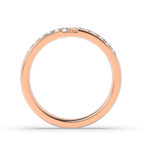 Pave Setting Round Rose Gold Stylish Eternity Diamond Rings