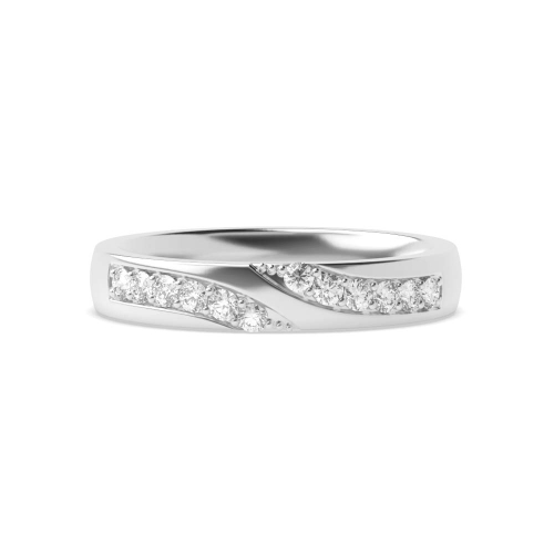 Pave Setting Round Stylish Half Eternity Diamond Rings
