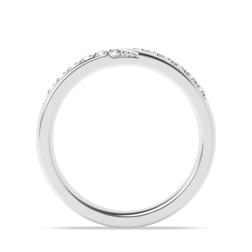 Pave Setting Round Stylish Half Eternity Diamond Rings