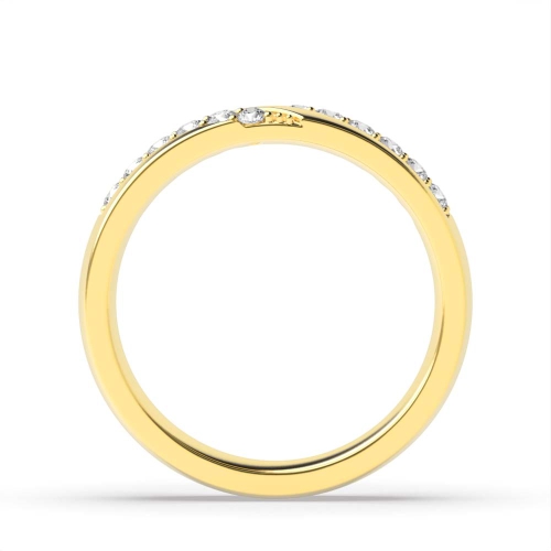 Pave Setting Round Yellow Gold Stylish Eternity Diamond Rings