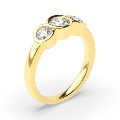 Round Yellow Gold S-link Engagement Rings