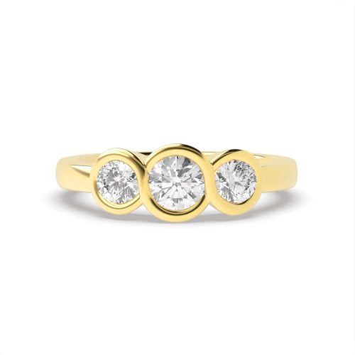Round Yellow Gold S-link Engagement Rings
