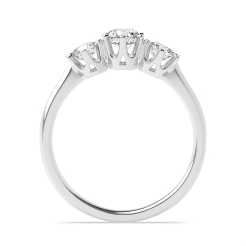 4 Prong Round Platinum Glimmer Trilogy Engagement Rings