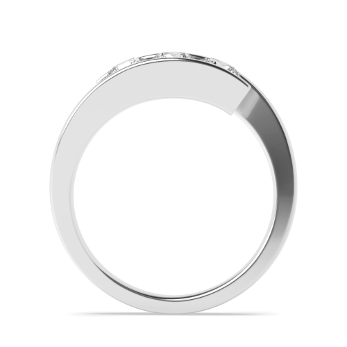 Channel Setting Round Platinum Trinity Trilogy Engagement Rings