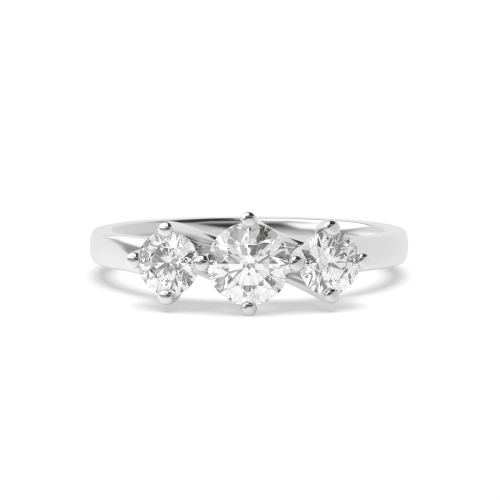4 Prong Round Twisted claws raised Moissanite Engagement Rings