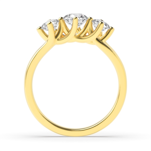 4 Prong Round Yellow Gold Twisted claws raised Engagement Rings
