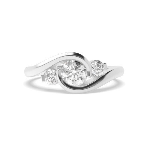 Channel Setting Round Kissing Moissanite Engagement Rings