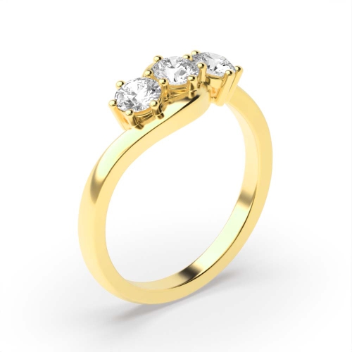 Buy Prong Setting Round Diamond Trilogy Ring | Abelini  - Abelini