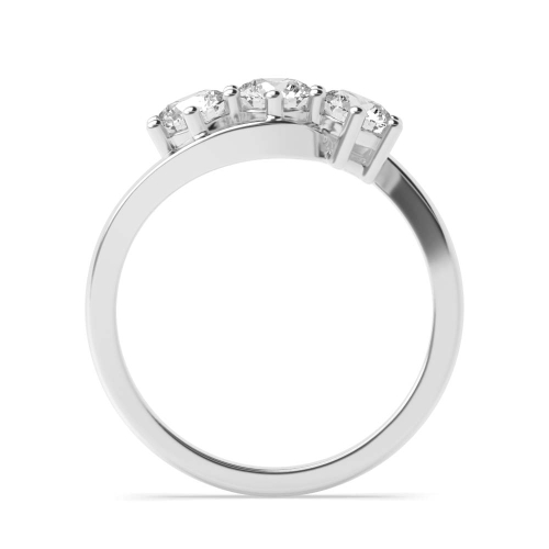 4 Prong Round Delicate kissing Trilogy Engagement Rings