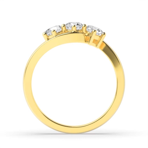 4 Prong Round Yellow Gold Delicate kissing Engagement Rings