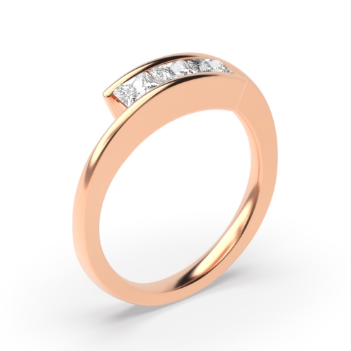 Buy Channel Setting Princess Diamond Trilogy Ring - Abelini