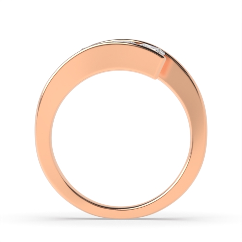 Channel Setting Princess Rose Gold Crossover Trilogy Engagement Rings