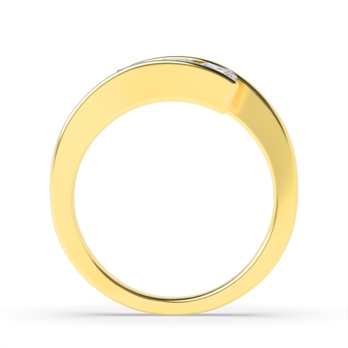 Channel Setting Princess Yellow Gold Crossover Trilogy Engagement Rings