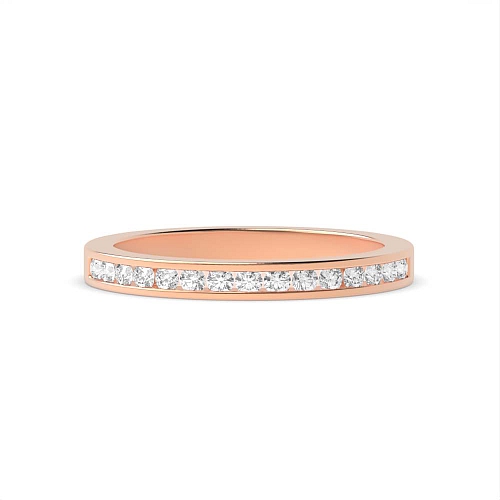 Channel Setting Round Rose Gold Celestial veil Eternity Diamond Rings