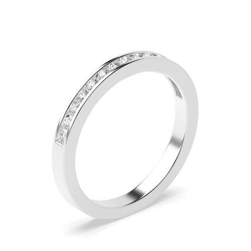 Channel Setting Round Platinum Celestial veil Eternity Diamond Rings