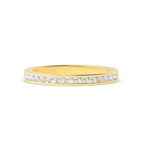 Channel Setting Round Yellow Gold Celestial veil Eternity Diamond Rings