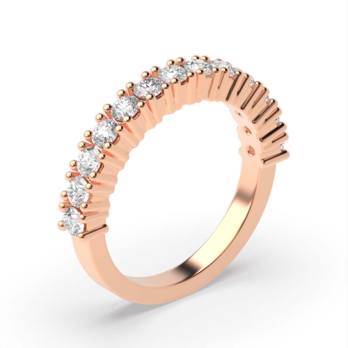 4 Prong Round Rose Gold Radiant silence Eternity Diamond Rings