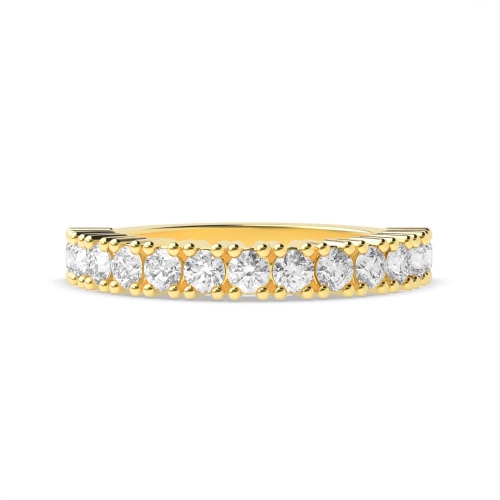 4 Prong Round Yellow Gold Radiant silence Eternity Diamond Rings