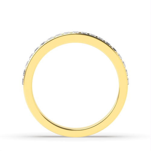 Channel Setting Baguette Yellow Gold Half Eternity Diamond Ring
