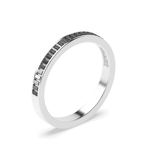 Channel Setting Baguette classic luxe Black Eternity Diamond Rings