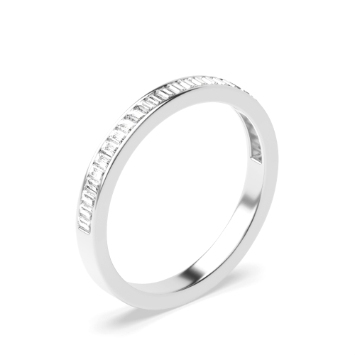 Channel Setting Baguette Infinity Cascade Half Eternity Diamond Ring