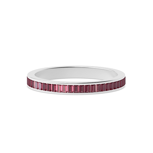 Channel Setting Baguette classic luxe Ruby Diamond Rings