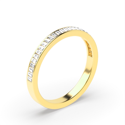Channel Setting Baguette Yellow Gold classic luxe Band Diamond Rings