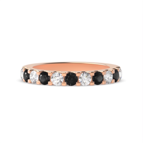 Channel Setting Round Rose Gold And white Lab Grown Eternity Diamond Rings