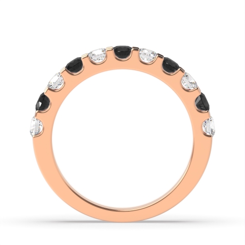 Channel Setting Round Rose Gold And white Lab Grown Eternity Diamond Rings