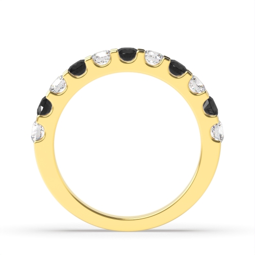 Channel Setting Round Yellow Gold And white Lab Grown Diamond Rings