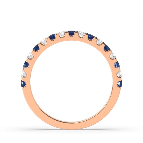 Channel Setting Round Rose Gold Alternate diamond and Lab Grown Diamond Rings