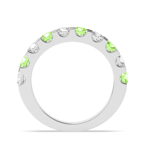 Channel Setting Round Shared claw alternate colored lab Green Lab Grown Diamond Rings