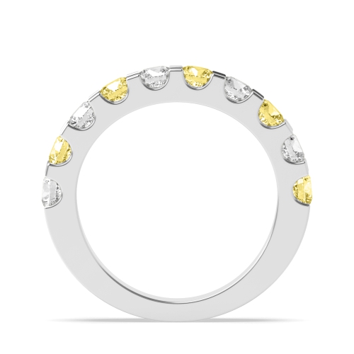Channel Setting Round Shared claw alternate colored lab Naturally Mined Eternity Diamond Rings