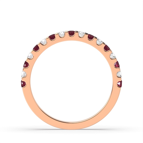 4 Prong Round Rose Gold Alternate diamond and Lab Grown Diamond Rings