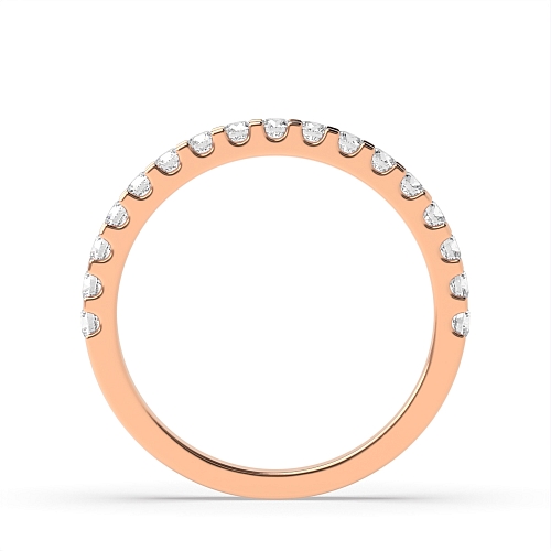 4 Prong Round Rose Gold Scallop Eternity Diamond Rings